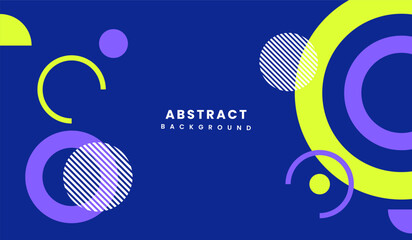 Obraz premium Neon green and purple abstract geometric vector design with blue background premium vector