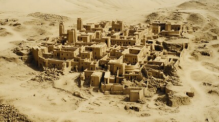 Desert Ruins Aerial View.