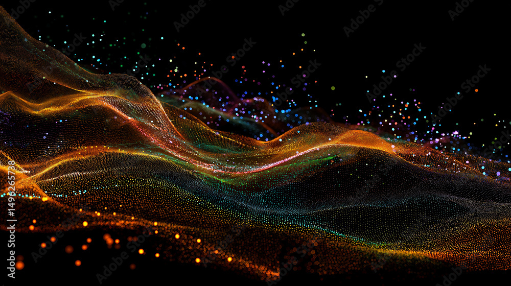 Poster abstract colorful particle wave background image