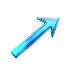 Sleek Arrow with Smooth Gradients in Icy Blue Colours Isolated on Transparent Background