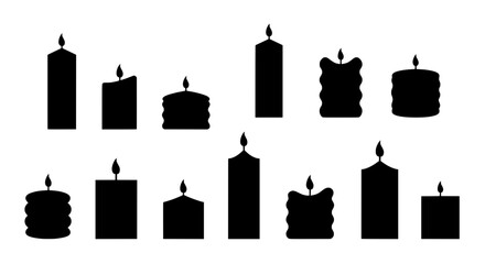 Candle Silhouette Collection: A meticulously crafted compilation of elegant candle silhouettes, each capturing the essence of warmth, light, and serene ambiance.