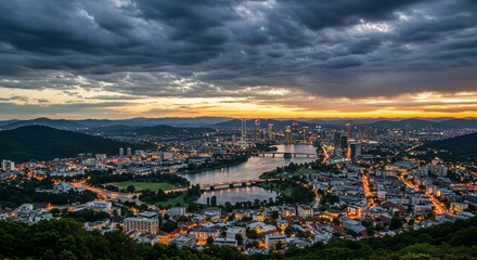 Fototapeta premium the city of heidelberg at sunset