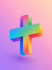 Obraz premium Plus Icon on Gradient Background