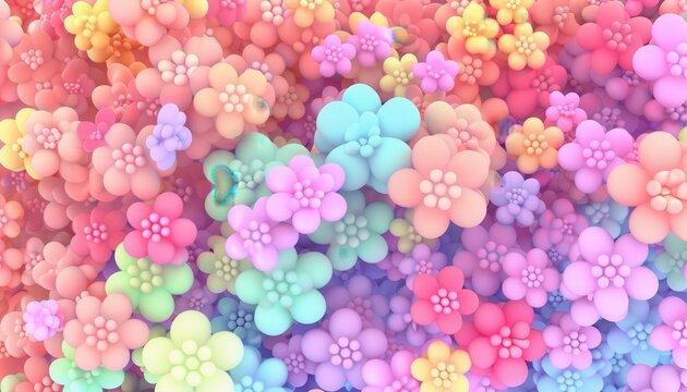 Flores Pastel Abstratas - Textura Floral Colorida