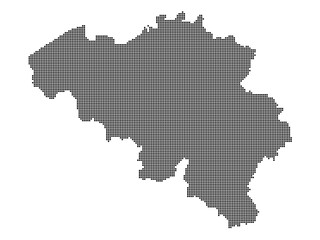 Dotted square map of Belgium Large