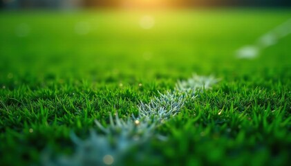 Naklejka premium American football field, close-up of yard lines, yard lines, sport, american football
