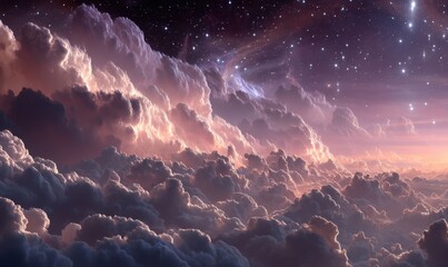 Nuvens Celestiais e Estrelas Cadentes
