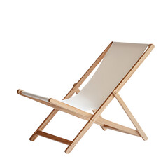 Elegant Minimalist Wooden Beach Chair with a Refine Isolated on Transparent Background