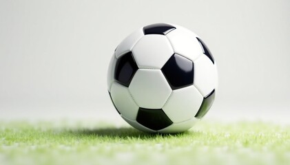 Obraz premium Studio shot of pristine white football on white , perfect, clean background