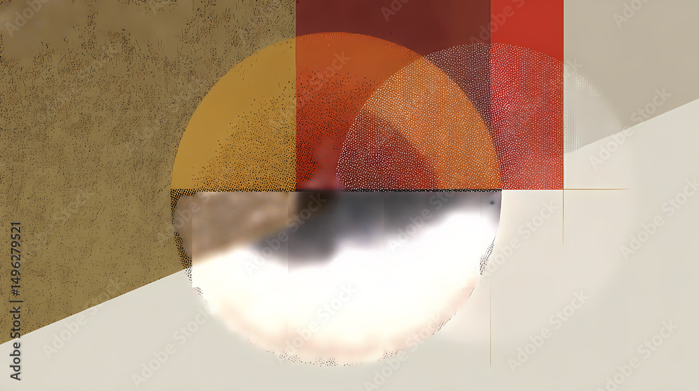 Wall mural a minimalist design with a gradient from soft green to light yellow, featuring overlapping circles i