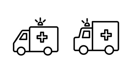 Ambulance icon vector. ambulance truck sign and symbol. ambulance car
