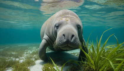 Manatee Swimming Lazily