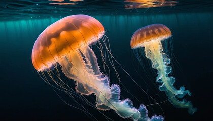 Jellyfish Floating Gracefully in the Ocean