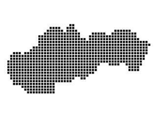 Fototapeta premium Dotted square map of Slovakia Small