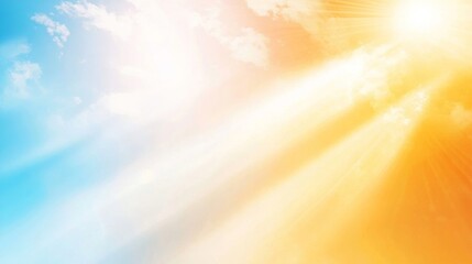 Golden Hour Sun Rays in Sky Background