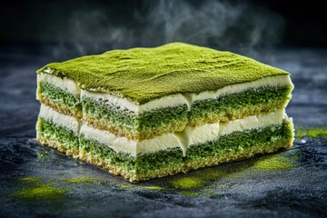 Sobremesa de Matcha em Camadas