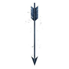 Contemporary Arrow with Precise Geometric Lines Isolated on Transparent Background