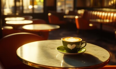 Cappuccino matinal em café parisiense