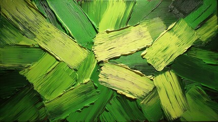 Abstrato Verde Vibrante - Textura de Pinceladas Dinâmicas