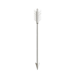 Sleek Arrow with Modern Accents in Pearlescent White Isolated on Transparent Background