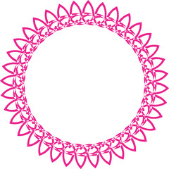 round frame with pink flowers