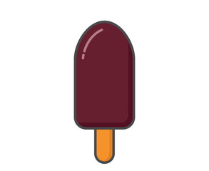 Chocolate ice cream. Sweet dessert and summer symbol. Isolated vector image