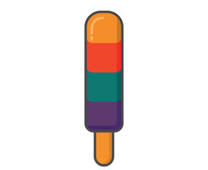 Ice lolly illustration. Cold fruity dessert and summer food. Isolated vector image