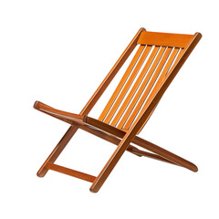 Minimalist Fold Away Wooden Beach Chair with a Slee Isolated on Transparent Background