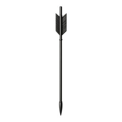 Sleek Arrow with Soft Diffused Shadows in Charcoal Isolated on Transparent Background