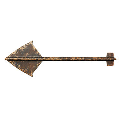Bold Arrow with Rugged Distinctive Edges in Forest Isolated on Transparent Background