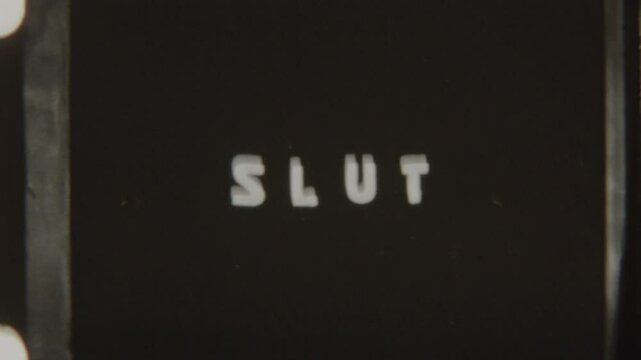 Retro 8mm Text Shift From Slut To Mille With Distorted Effects
