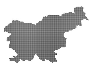 Dotted square map of Slovenia Large