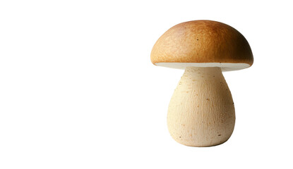 Fototapeta premium Single mushroom, light brown cap, beige stem