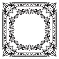 Outline Ornamental Frames Featuring Artistic Geometry