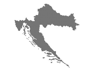 Dotted square map of Croatia Large
