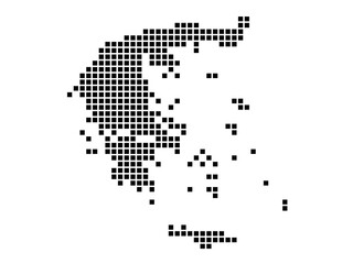 Dotted square map of Greece Small