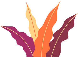 Bushes leaf corner for autumn, spring decoration illustration. Nature, floral, botanical vector isolated.