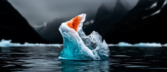 Arctic Coastal Landscape with Floating Ice