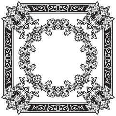 Decorative Ornamental Frames in Thin Geometric Style