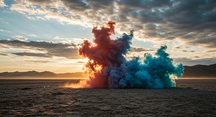a large cloud of smoke