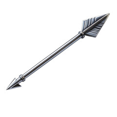 Sleek Arrow with a Polished Finish in Metallic Plat Isolated on Transparent Background