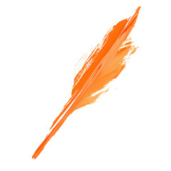 Artistic Arrow with Vibrant Brush Strokes in Aprico Isolated on Transparent Background