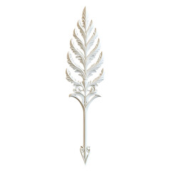 Minimal Arrow with Fine Intricate Detailing in Cream Isolated on Transparent Background