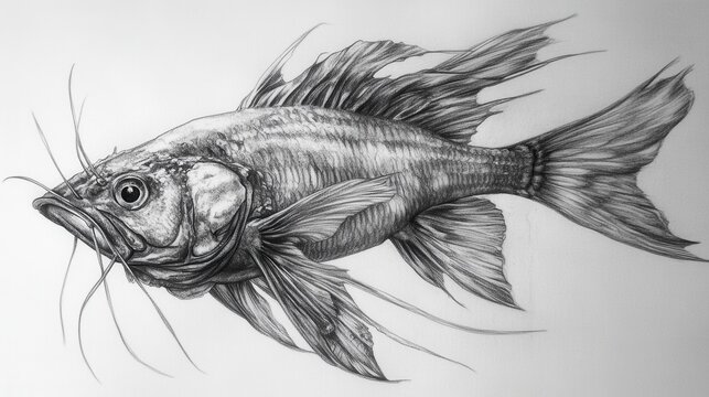 Estudo de Peixe em L&aacute;pis
