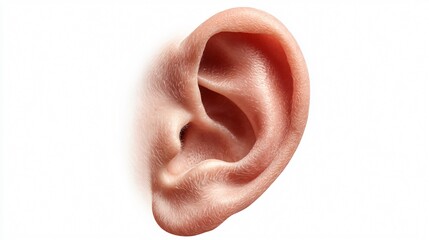Naklejka premium Detailed Close-Up of Human Ear Anatomy for Medical Illustrations and Educational Purposes