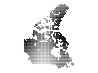 Obraz premium Dotted square map of Canada Medium