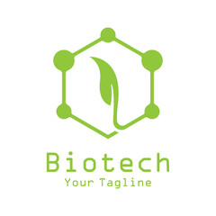 biotech, bio technology logo vector icon illustration