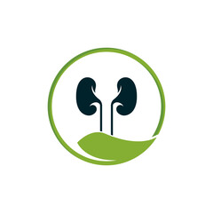 nature kidney logo vector icon, kidney care logo vector icon illustration