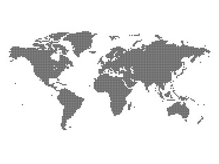 Dotted square map of The World Large