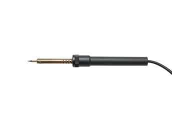 Detailed Soldering Iron with Black Handle and Fine Tip Angled View